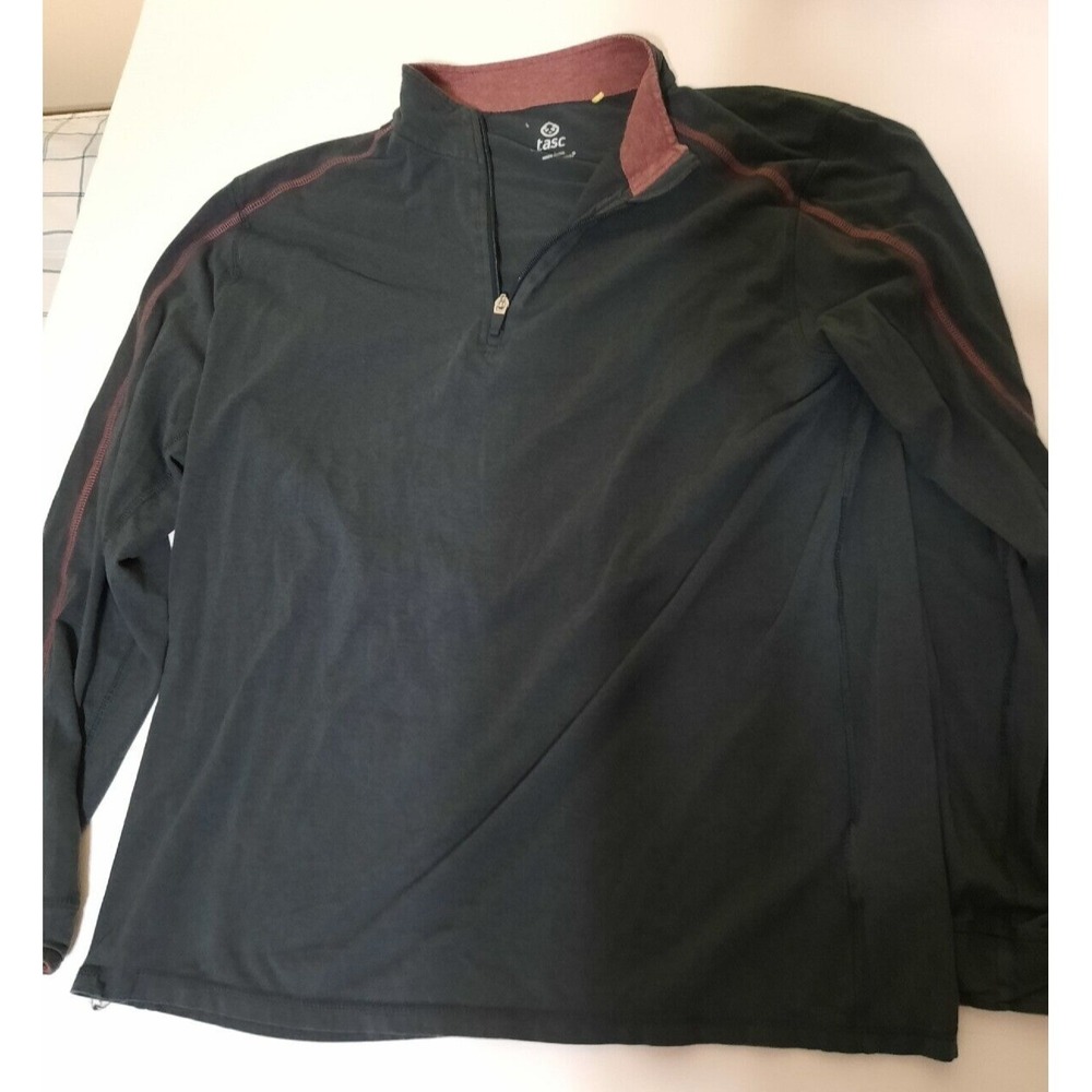 Tasc Bamboo L Large Long Sleeve 1/4 Zip Pullover Dark Gray Purple